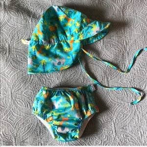 iPlay swimming diaper and sun hat .